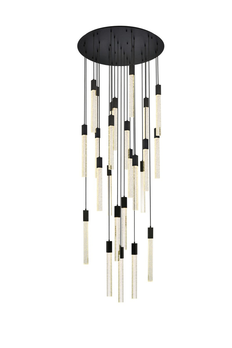 Elegant Lighting 2067G42BK 25 Light Pendant, Black