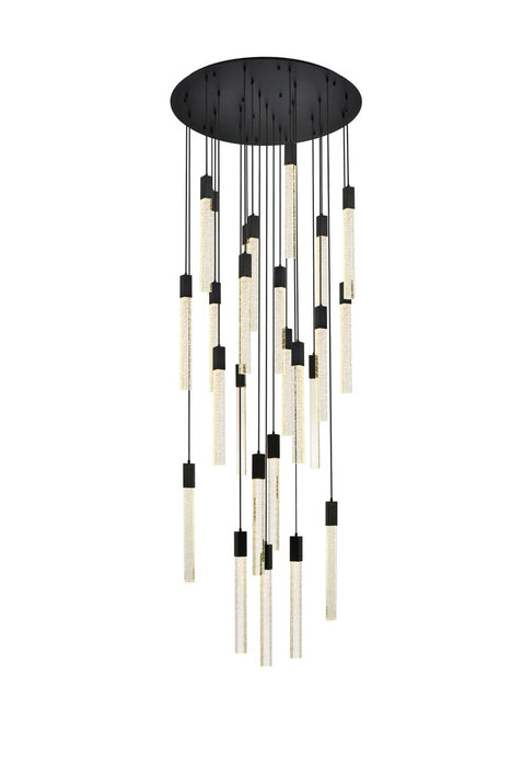 Elegant Lighting 2067G42BK 25 Light Pendant, Black