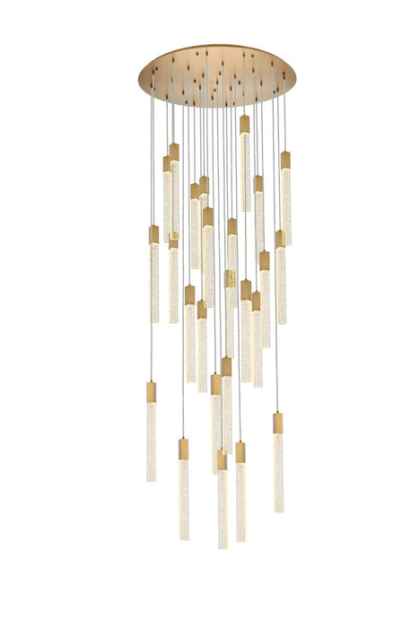 Elegant Lighting 2067G42SG 25 Light Pendant, Satin Gold