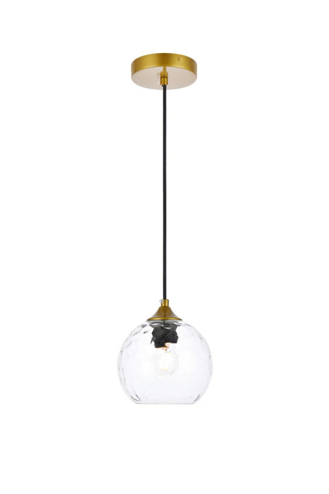 Elegant Lighting LD2280BR One Light Pendant, Brass