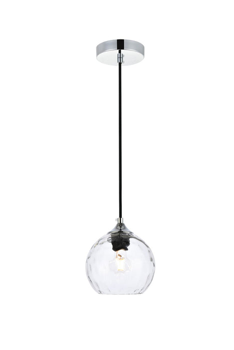 Elegant Lighting LD2280C One Light Pendant, Chrome