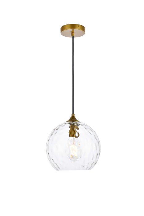 Elegant Lighting LD2282BR One Light Pendant, Brass