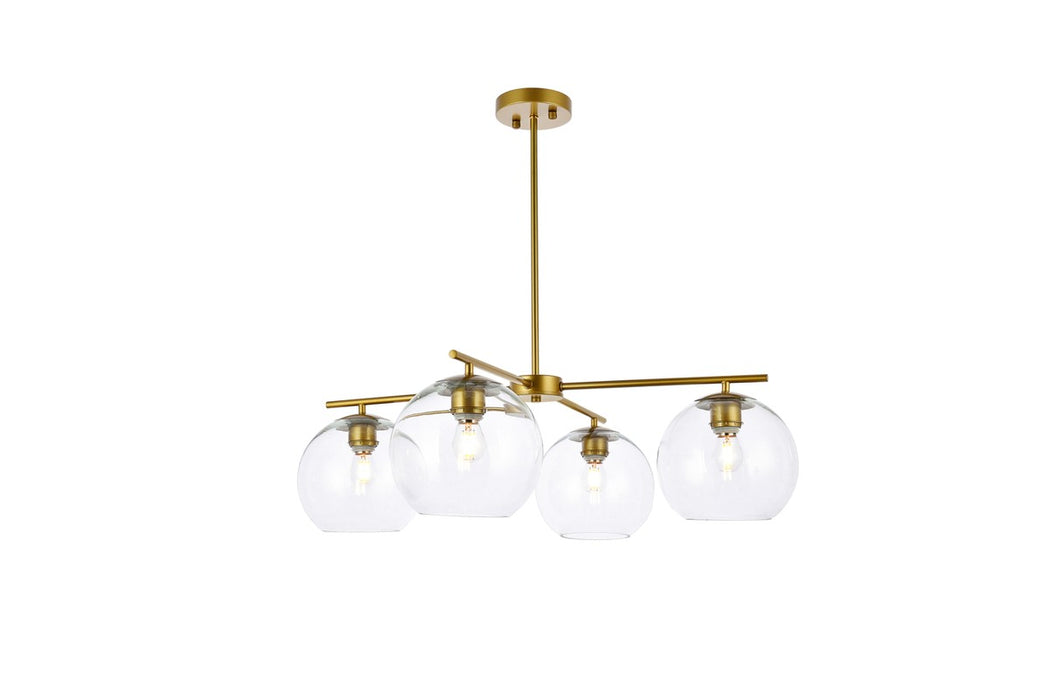 Elegant Lighting LD2331BR Four Light Pendant, Brass