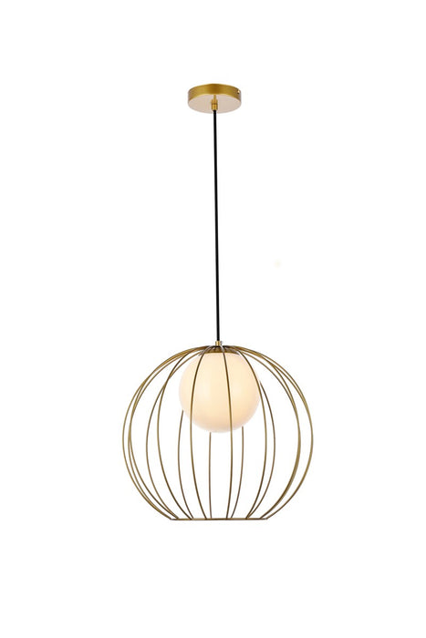 Elegant Lighting LD2345BR One Light Pendant, Black