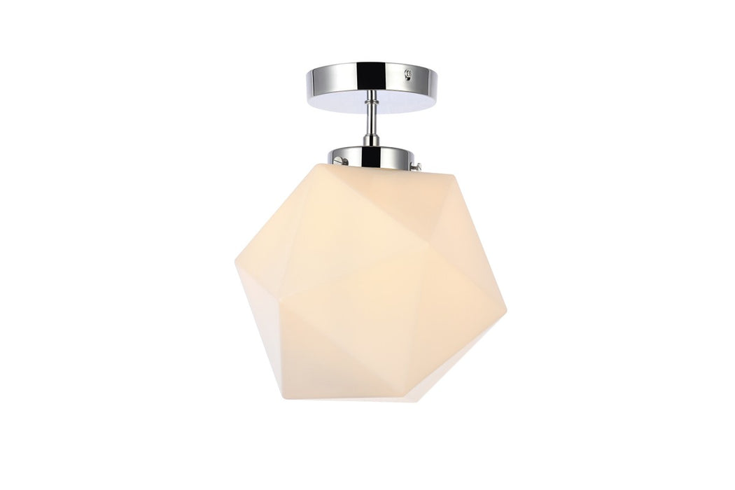 Elegant Lighting LD2347C One Light Flush Mount, Chrome