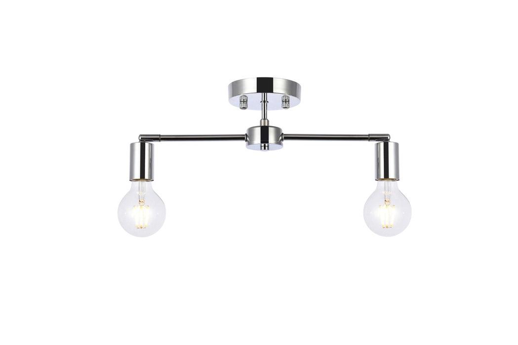 Elegant Lighting LD2348C Two Light Flush Mount, Chrome