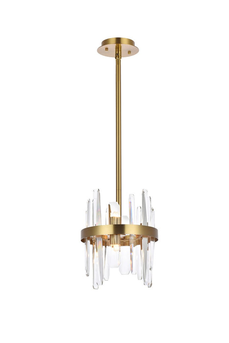 Elegant Lighting 2200D10SG Six Light Pendant, Satin Gold