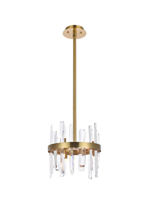 Elegant Lighting 2200D12SG Six Light Pendant, Satin Gold