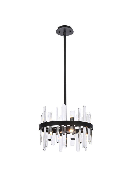 Elegant Lighting 2200D16BK Eight Light Pendant, Black