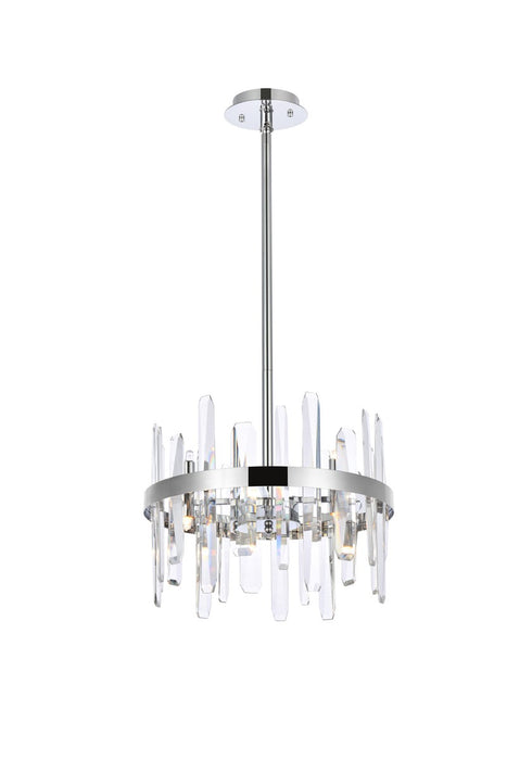 Elegant Lighting 2200D16C Eight Light Pendant, Chrome