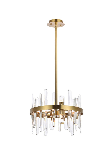 Elegant Lighting 2200D16SG Eight Light Pendant, Satin Gold