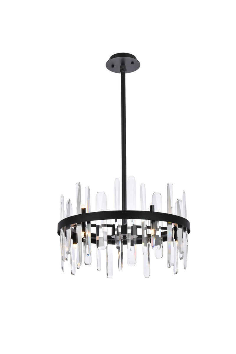 Elegant Lighting 2200D20BK Ten Light Pendant, Black