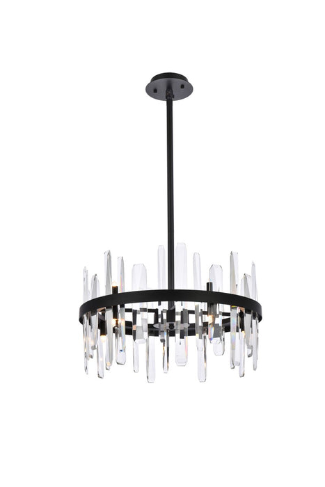 Elegant Lighting 2200D20BK Ten Light Pendant, Black