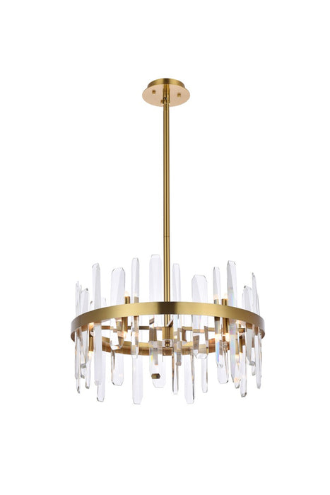 Elegant Lighting 2200D20SG Ten Light Pendant, Satin Gold
