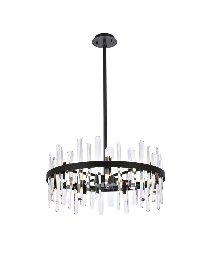 Elegant Lighting 2200D25BK 14 Light Pendant, Black