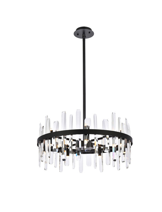 Elegant Lighting 2200D25BK 14 Light Pendant, Black