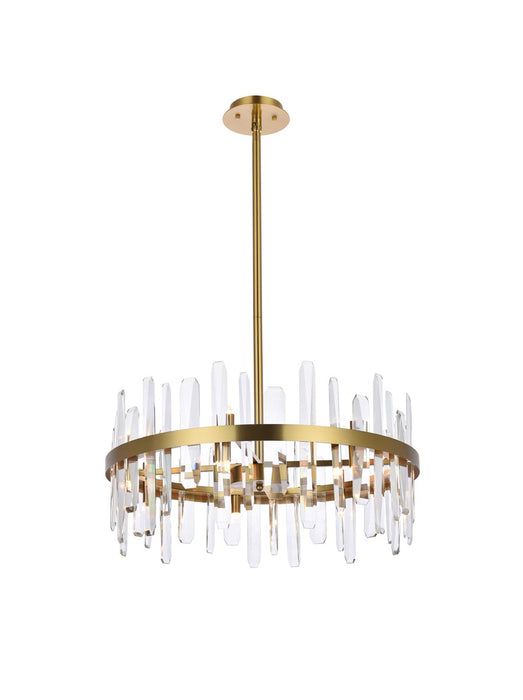 Elegant Lighting 2200D25SG 14 Light Pendant, Satin Gold