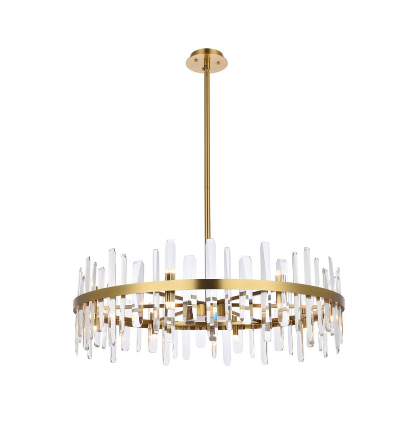 Elegant Lighting 2200D36SG 16 Light Chandelier, Satin Gold
