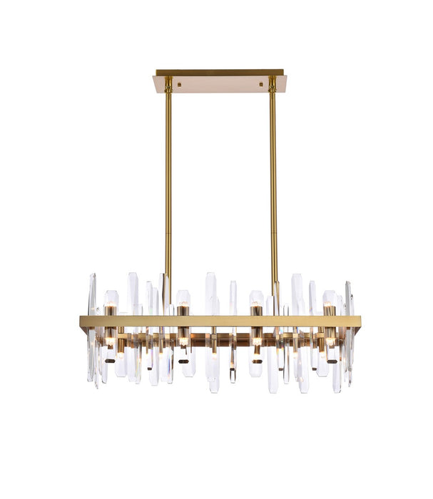 Elegant Lighting 2200G30SG 16 Light Chandelier, Satin Gold