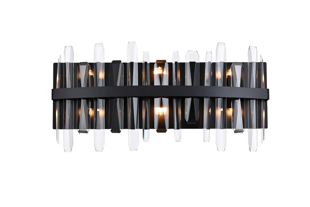 Elegant Lighting 2200W24BK Six Light Bath Sconce, Black