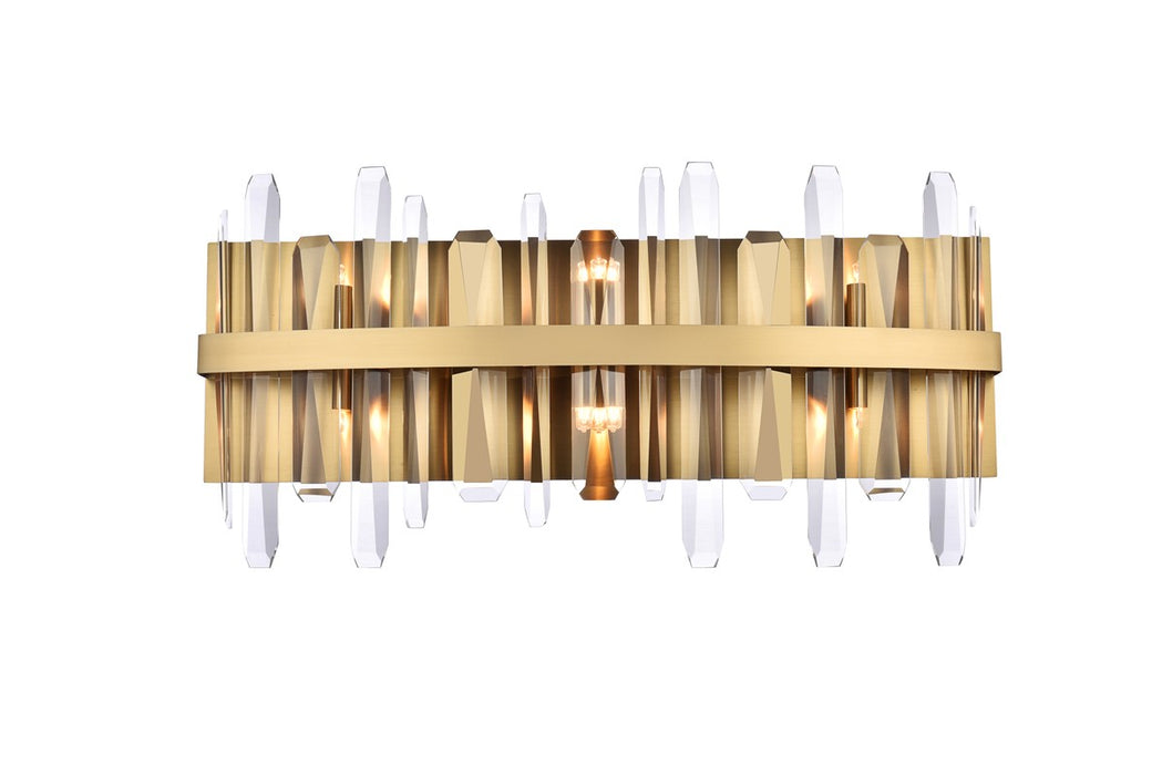Elegant Lighting 2200W24SG Six Light Bath Sconce, Satin Gold