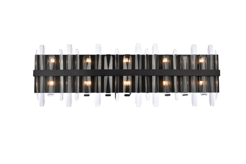 Elegant Lighting 2200W36BK Ten Light Bath Sconce, Black