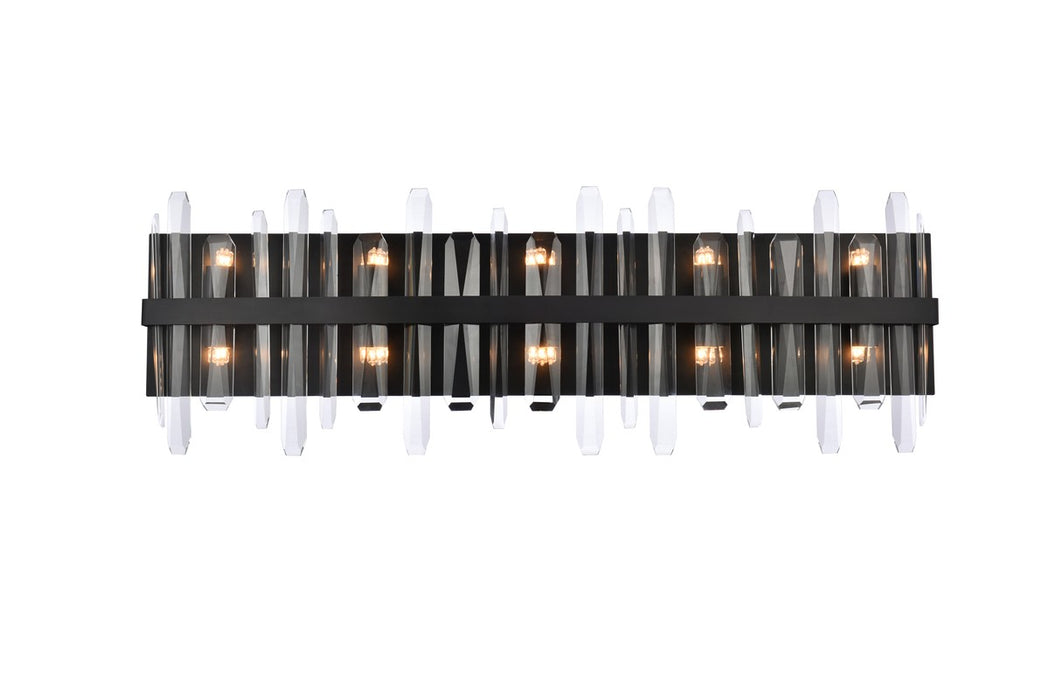 Elegant Lighting 2200W36BK Ten Light Bath Sconce, Black