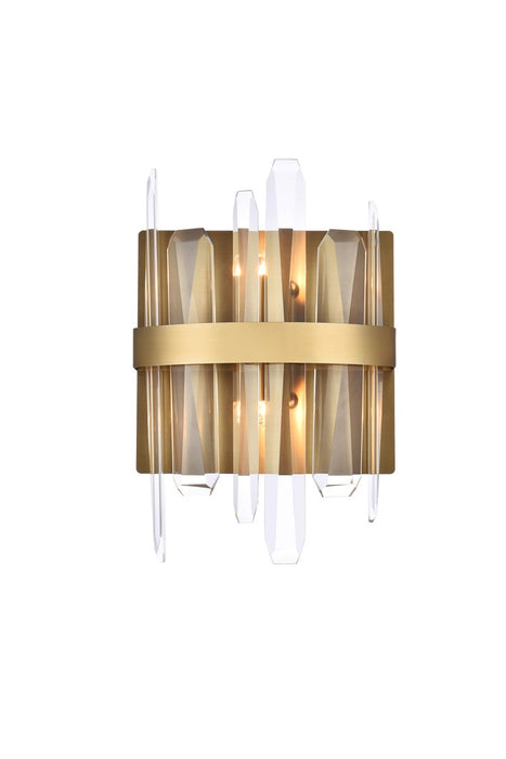 Elegant Lighting 2200W8SG Two Light Bath Sconce, Satin Gold