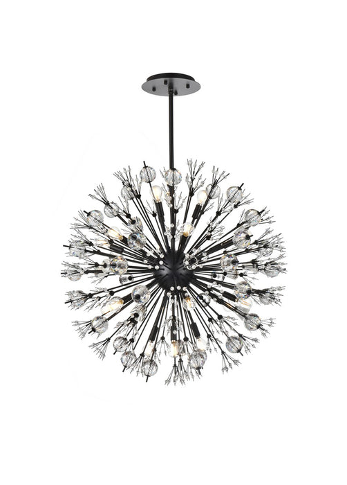 Elegant Lighting 2500D32BK 18 Light Pendant, Black