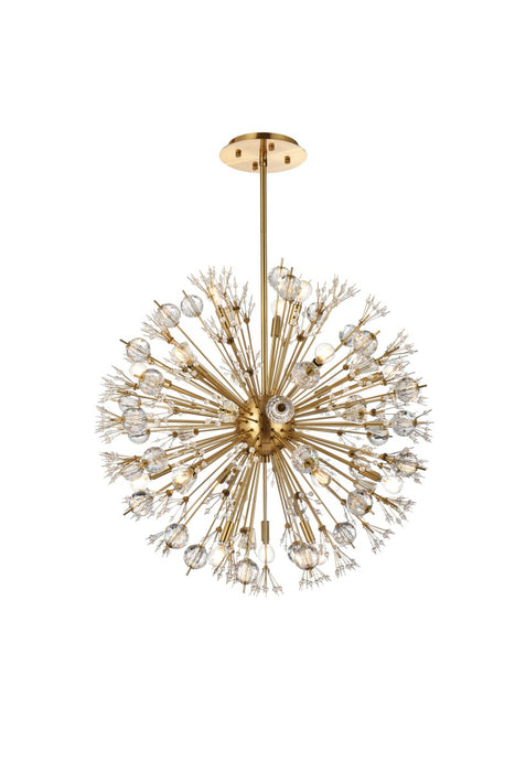 Elegant Lighting 2500D32SG 18 Light Pendant, Gold