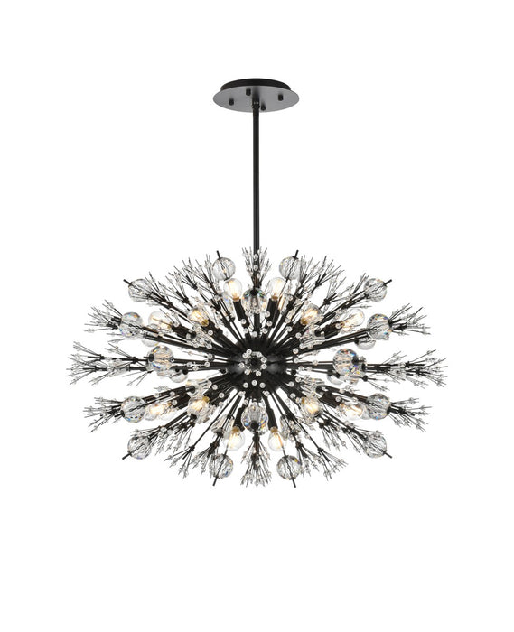 Elegant Lighting 2500D36BK 24 Light Pendant, Black
