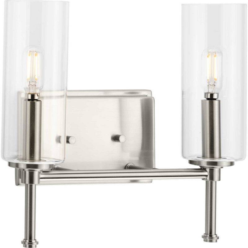 Progress Lighting P300357-009 Two Light Bath Vanity, Brushed Nickel