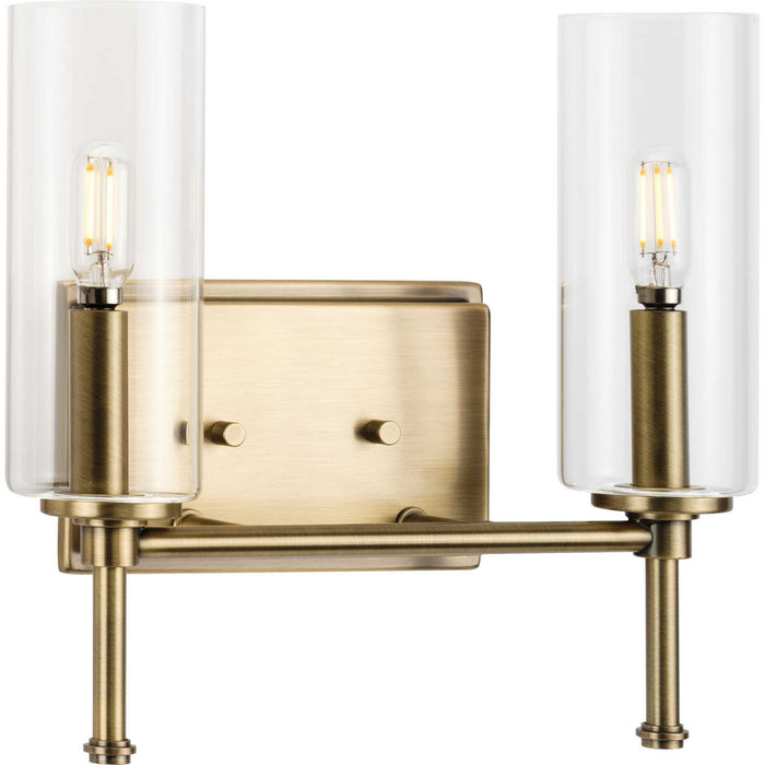 Progress Lighting P300357-163 Two Light Bath Vanity, Vintage Brass