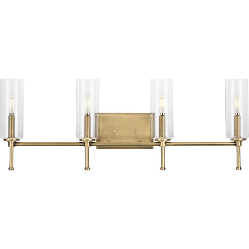 Progress Lighting P300359-163 Four Light Bath Vanity, Vintage Brass