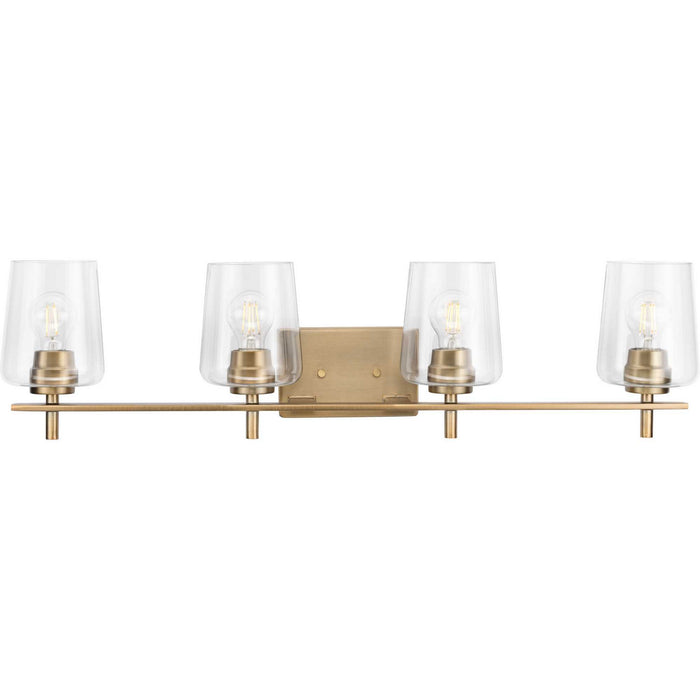 Progress Lighting P300363-163 Four Light Bath Vanity, Vintage Brass