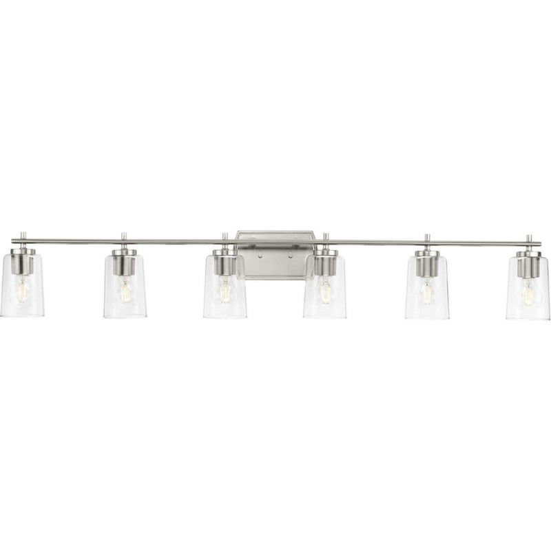 Progress Lighting P300372-009 Six Light Bath Vanity, Brushed Nickel