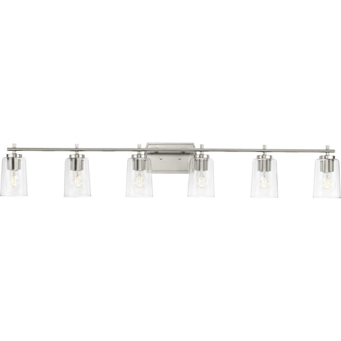 Progress Lighting P300372-009 Six Light Bath Vanity, Brushed Nickel