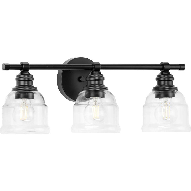 Progress Lighting P300375-31M Three Light Bath Vanity, Matte Black
