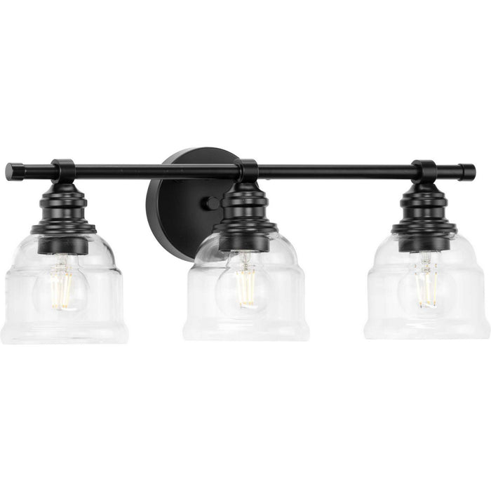 Progress Lighting P300375-31M Three Light Bath Vanity, Matte Black