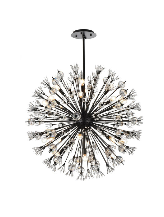 Elegant Lighting 2500D38BK 24 Light Pendant, Black