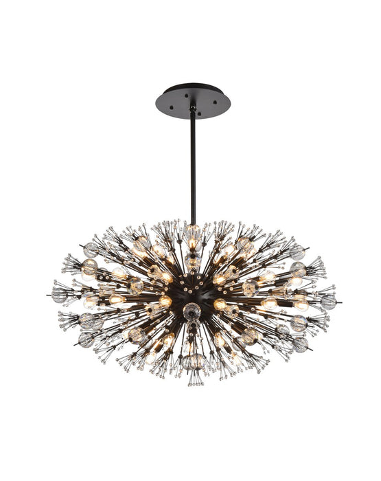 Elegant Lighting 2500D42BK 38 Light Pendant, Black