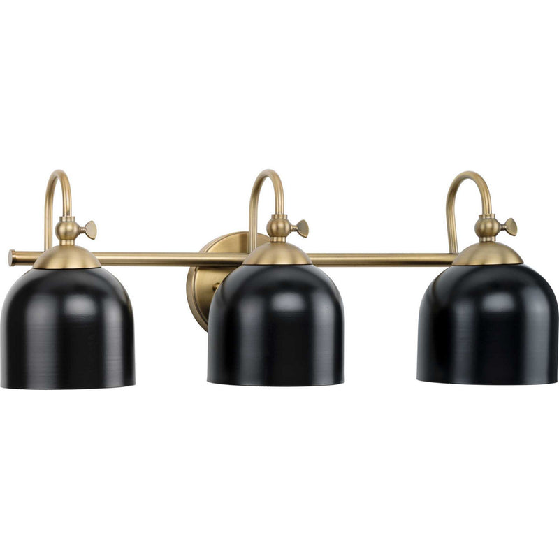 Progress Lighting P300383-163 Three Light Bath Vanity, Vintage Brass