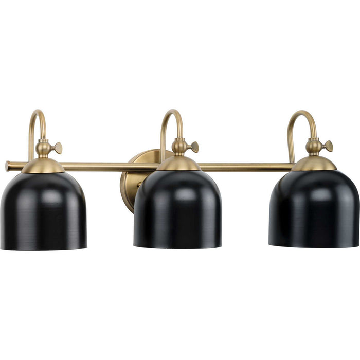Progress Lighting P300383-163 Three Light Bath Vanity, Vintage Brass