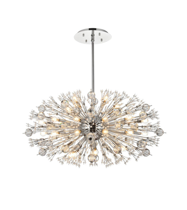 Elegant Lighting 2500D42C 38 Light Pendant, Chrome