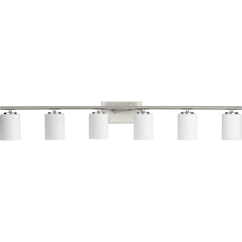 Progress Lighting P300385-009 Six Light Bath Vanity, Brushed Nickel