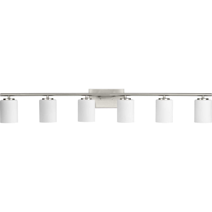 Progress Lighting P300385-009 Six Light Bath Vanity, Brushed Nickel