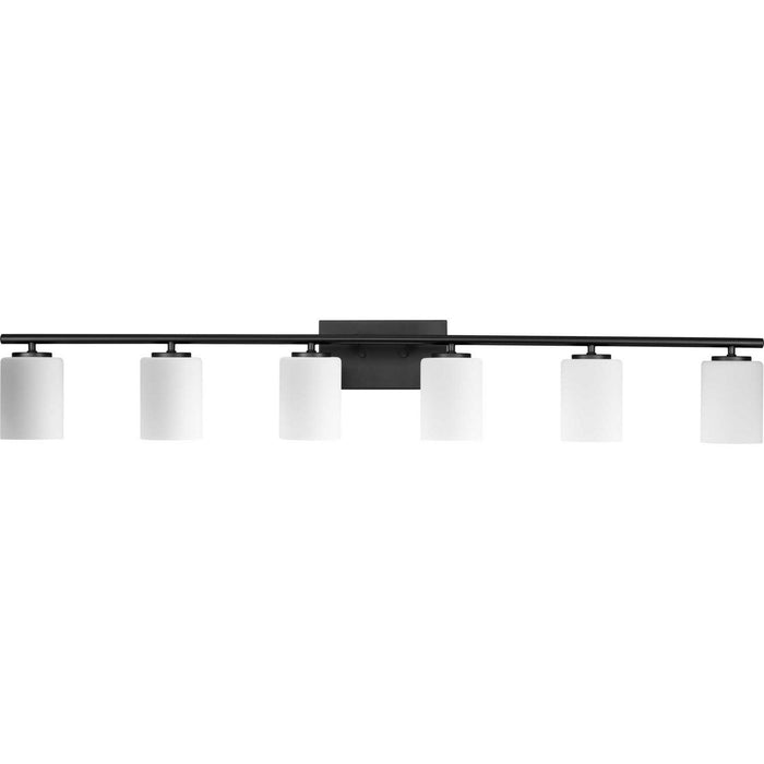 Progress Lighting P300385-031 Six Light Bath Vanity, Textured Black