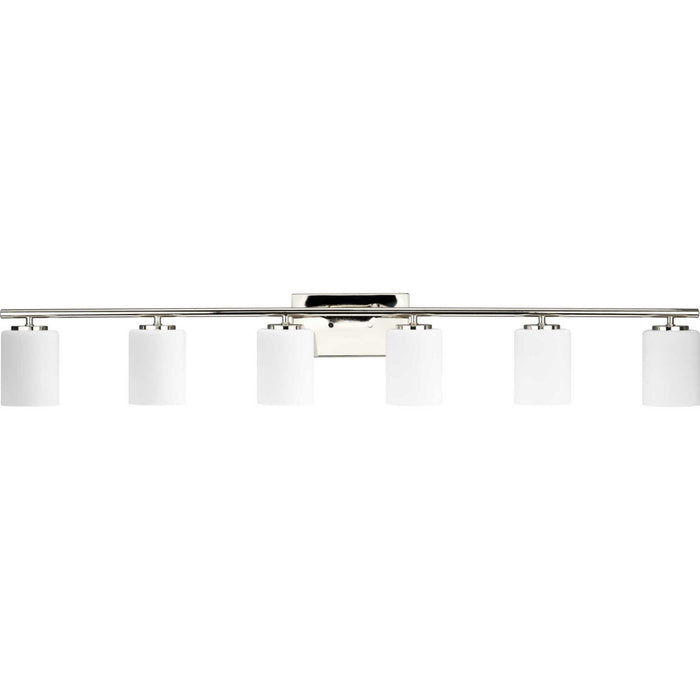 Progress Lighting P300385-104 Six Light Bath Vanity, Polished Nickel