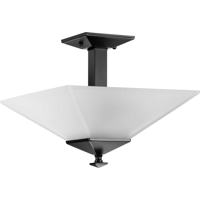 Progress Lighting P350107-31M Two Light Semi-Flush Mount, Matte Black