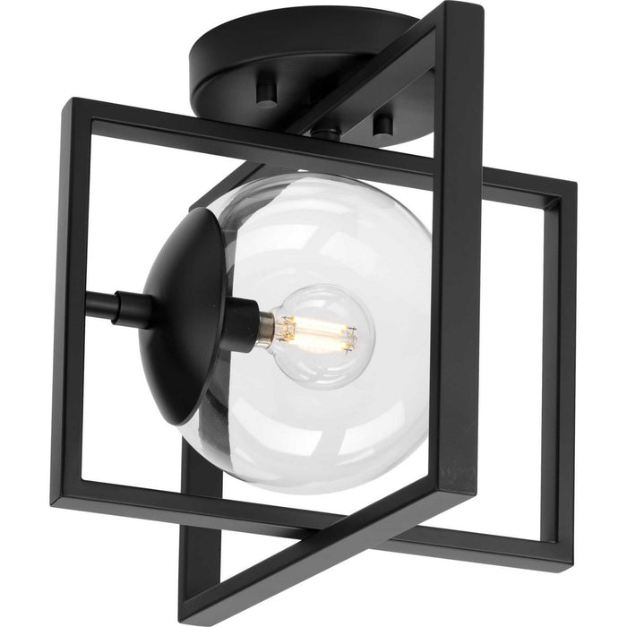 Progress Lighting P350218-31M One Light Semi-Flush Mount, Matte Black